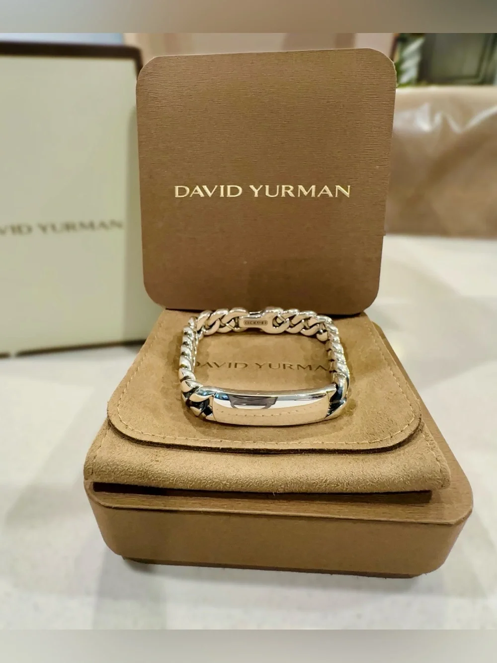 David Yurman Curb Chain ID Bracelet – Sterling Silver 11.5mm (Size M)